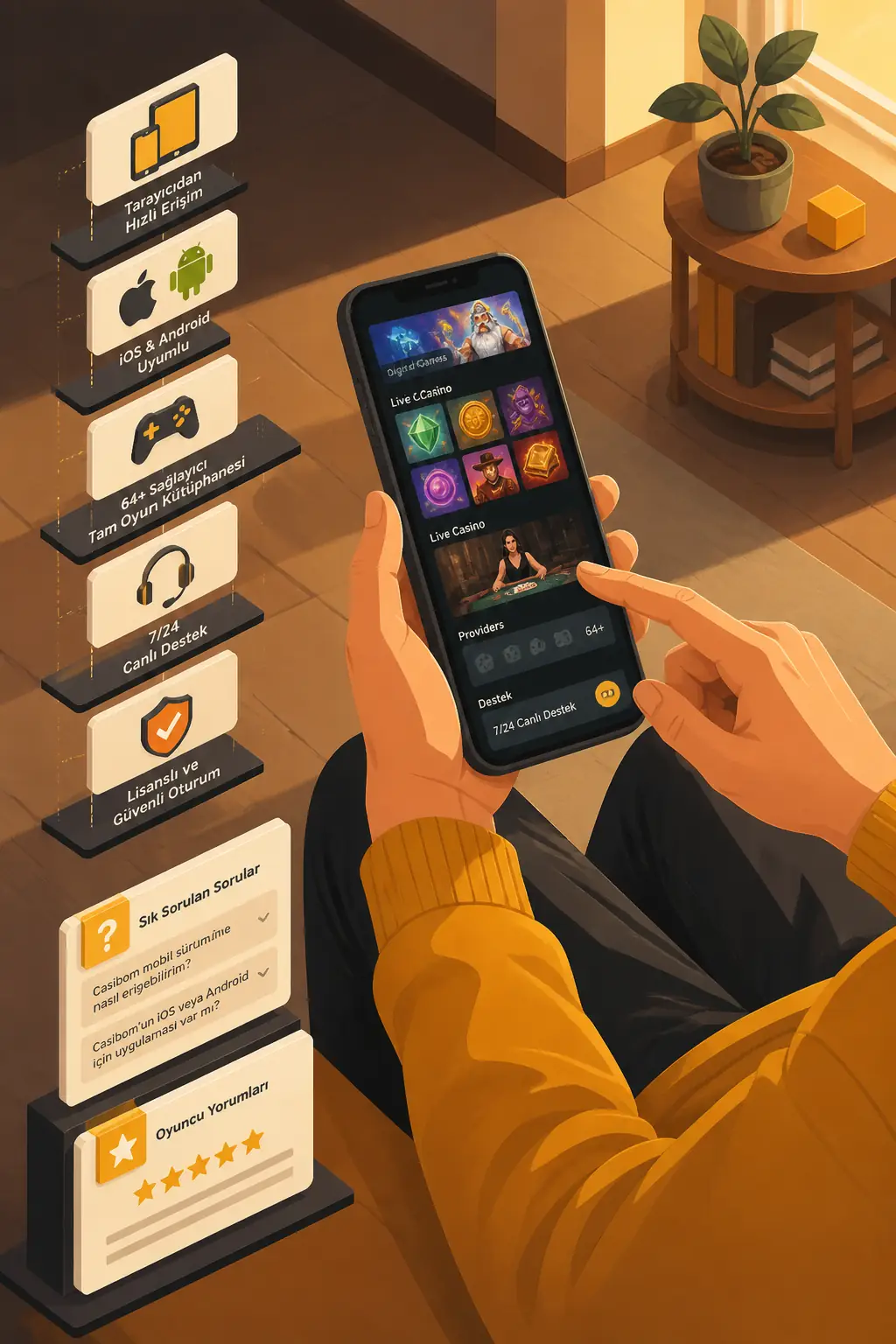 Casibom Mobil: Tarayıcıdan Kolay Erişim ve Tam Oyun Kütüphanesi visual guide for Casibom Casino